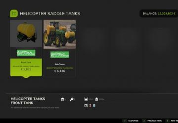 Helicopter Saddle Tanksверсия 1.0.0.0 для Farming Simulator 2025