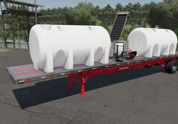 Low Loader Sprayer Trailer - White Tanksv1.0.0.0 для Farming Simulator 2022