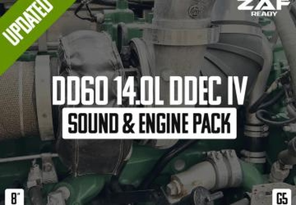 DD60 14.0L (DDEC IV) Sound & Engine Packv1.0 для Euro Truck Simulator 2 (v1.58.x)