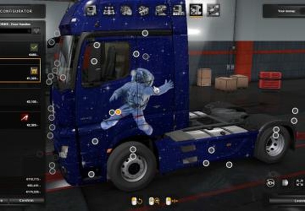 Скин Metalic Space для Mercedes Actros MP4v1.0 для Euro Truck Simulator 2 (v1.36.x)