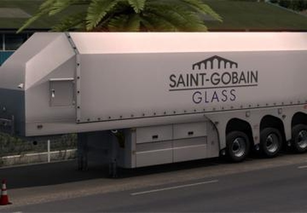 Glass Trailer Saint-Gobain skinверсия 1.0 для Euro Truck Simulator 2 (v1.36.x)