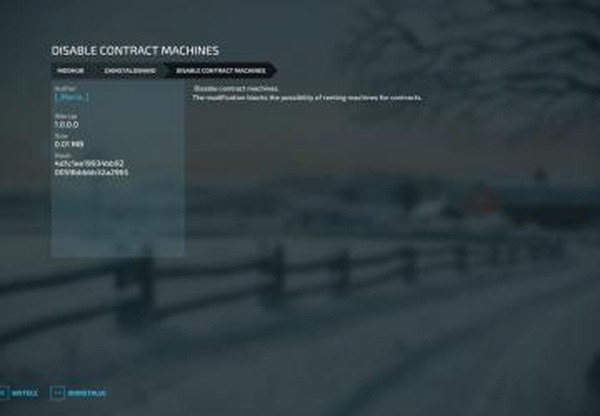 Disable Contract Machinesверсия 1.0.0.0 для Farming Simulator 2022