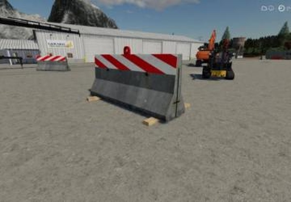 Dynamic Concrete Road Barrier Redверсия 1.0.0.0 для Farming Simulator 2019