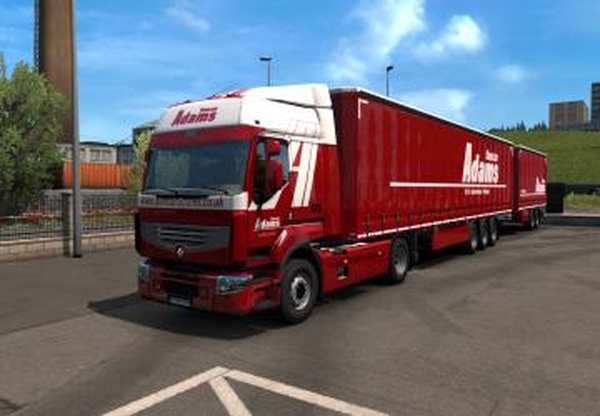 Комбо скин «Adams» для Renault Premium и прицепаv1.0 для Euro Truck Simulator 2 (v1.35.x, 1.36.x)