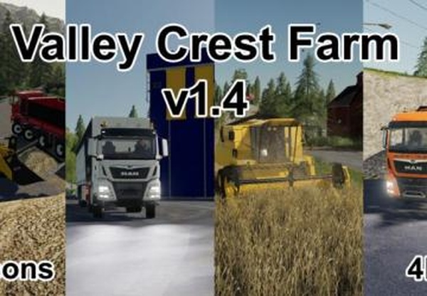 Карта «Valley Crest Farm 4X»версия 1.4.4.0 для Farming Simulator 2019 (v1.5.x)
