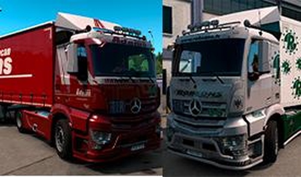 Скин пак для Mercedes Antos by DANZ и прицепа.v1.0 для Euro Truck Simulator 2 (v1.36.x)