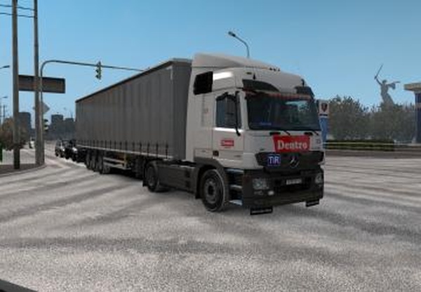 Скин транспортной компании «Dentro» для Mercedes Actros MP3v1.0 для Euro Truck Simulator 2 (v1.35.x, 1.36.x)