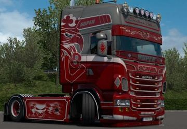 Super Silver Star Skin for Scania RJLверсия 1.0 для Euro Truck Simulator 2 (v1.35.x, 1.36.x)