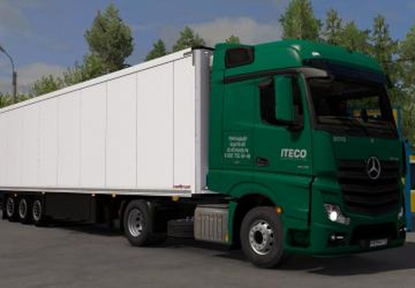 Скин ITECO для Mercedes Actros MP4версия 1.0 для Euro Truck Simulator 2 (v1.35.x, 1.36.x)