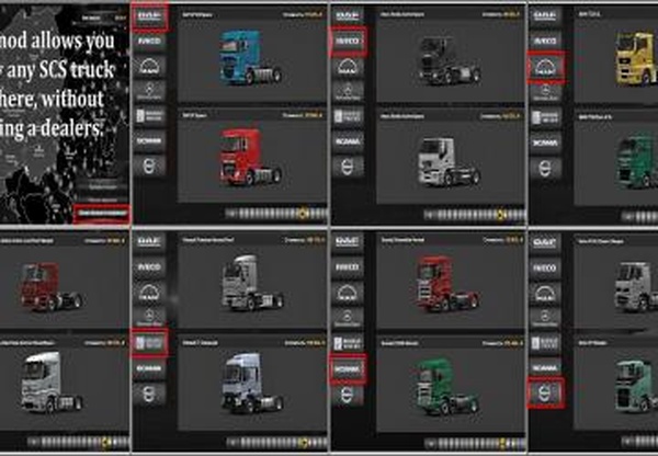 ETS2 SCS truck dealerверсия 1.0 для Euro Truck Simulator 2 (v1.35.x, 1.36.x)
