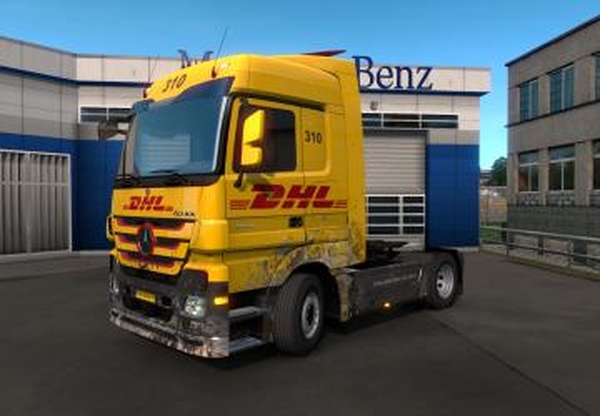 Скин «DHL» для Mercedes-Benz MP3версия 1.0 для Euro Truck Simulator 2 (v1.35.x)