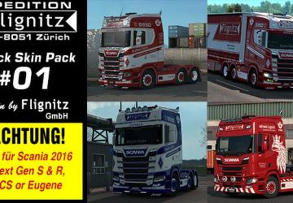 Flignitz Trucks skinsверсия 1.0 для Euro Truck Simulator 2 (v1.35.x)