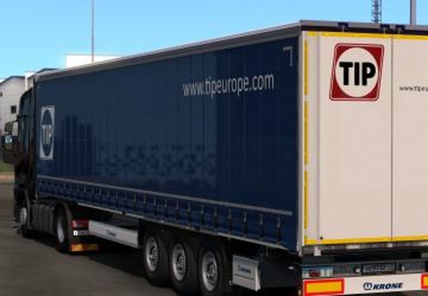 Скин «TIP» (синий) для Krone ProfiLinerверсия 1.0 для Euro Truck Simulator 2 (v1.35.x, 1.36.x)