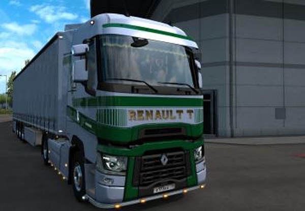 Renault T Green lines skinверсия 1.0 для Euro Truck Simulator 2 (v1.35.x)