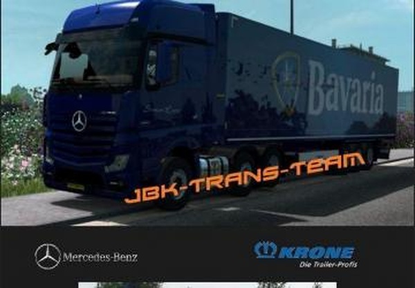 Скин «Loos Bavaria» для Mercedes Actros MP4 и прицепа Kronev1.0 для Euro Truck Simulator 2 (v1.32.x, - 1.36.x)