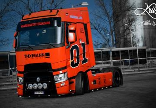 Скин «Edition Thomann General Lee» для Renault T от SCSv2.0 для Euro Truck Simulator 2 (v1.35.x)