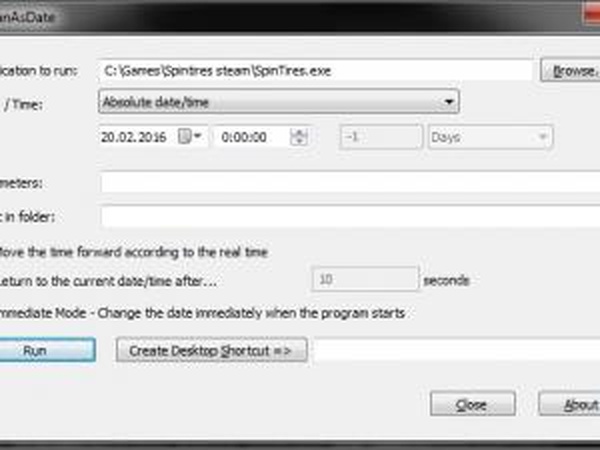 Решение проблемы с установкой карт - RunAsDateдля SpinTires