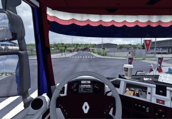 Renault T Red White Interiorверсия 1.0 для Euro Truck Simulator 2 (v1.35.x)