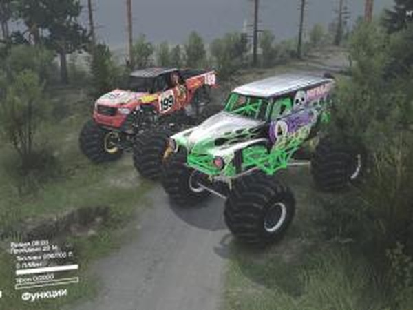 Pastana и Grave Digger Monster Trucksверсия 16.02.16 для SpinTires (v25.12.15)