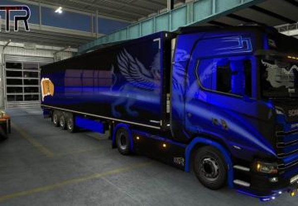 Griffin Combo Blue for Scania Next Gen and Krone Coollinerv1.0 для Euro Truck Simulator 2 (v1.35.x)