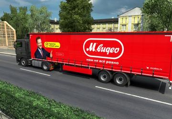 Скин М.Видео для стандартного трейлераверсия 1.0 для Euro Truck Simulator 2 (v1.35.x)