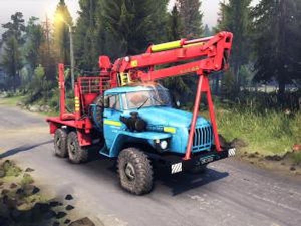 Красно-синяя расцветка на Урал-4320версия 1 для SpinTires (v2014)