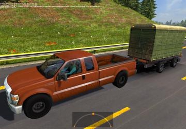 Ford 250 с прицепами в трафикверсия 1.0 для Euro Truck Simulator 2 (v1.35.x)