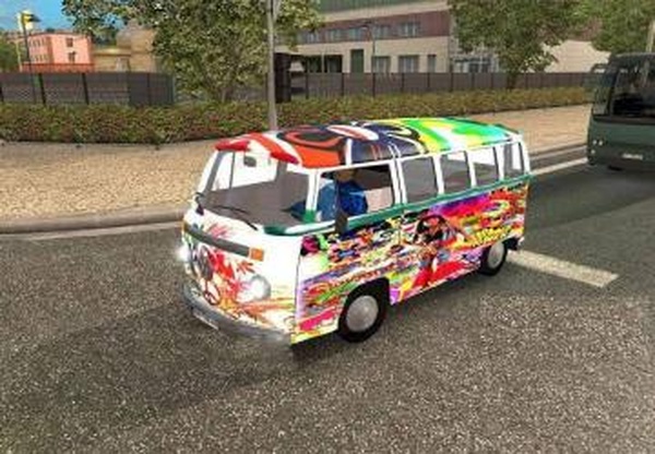 Volkswagen Transporter 2 Hippie в трафикv2.0 для Euro Truck Simulator 2 (v1.35.x, - 1.39.x)