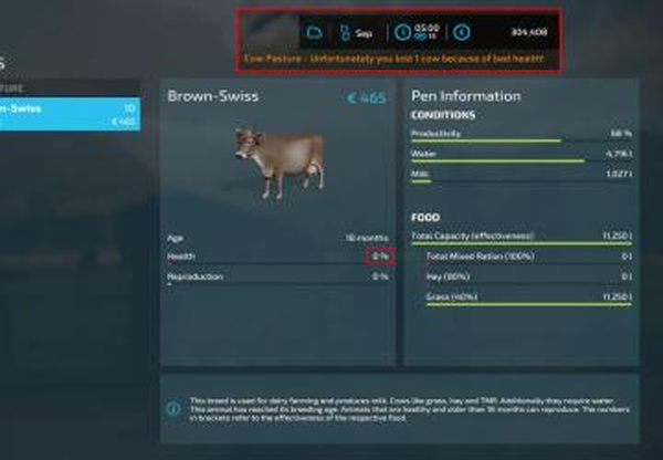 Realistic Animal Lossesверсия 1.0.1 для Farming Simulator 2022