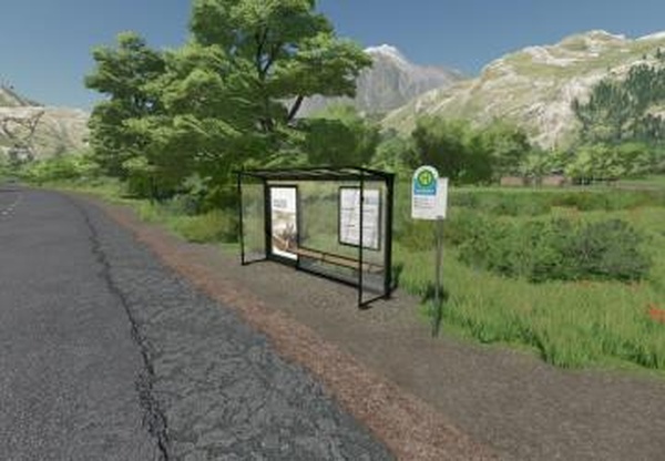Bus stop packверсия 1.0.0.0 для Farming Simulator 2022