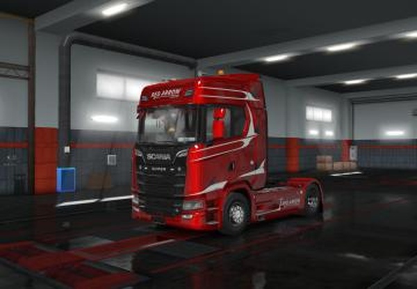 Скин «Scania S Next Gen - Red Arrow Logistics» - «Красная Стрела»v1.0 для Euro Truck Simulator 2 (v1.35.x, - 1.43.x)