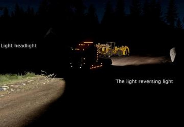 Headlights + Rверсия 1.0 для Euro Truck Simulator 2 (v1.35.x, 1.36.x)