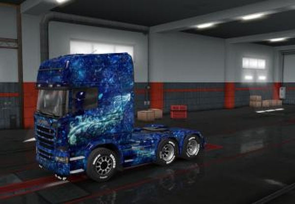 Скин космос для Scania Streamlineверсия 1.0 для Euro Truck Simulator 2 (v1.35.x)