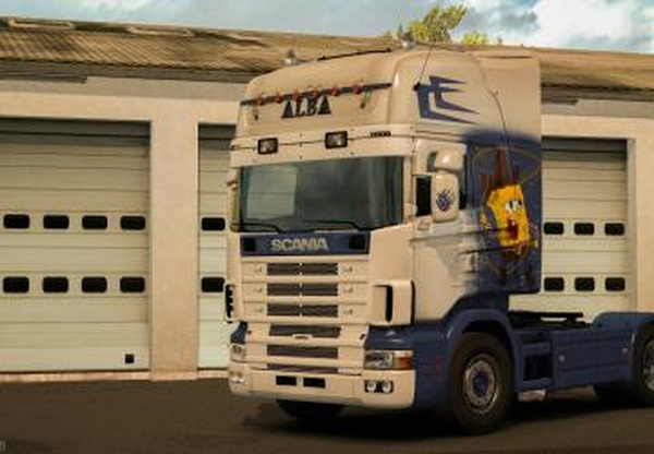 Скин Spanch Bob для Scania R4 by RJLверсия 1.0 для Euro Truck Simulator 2 (v1.35.x)