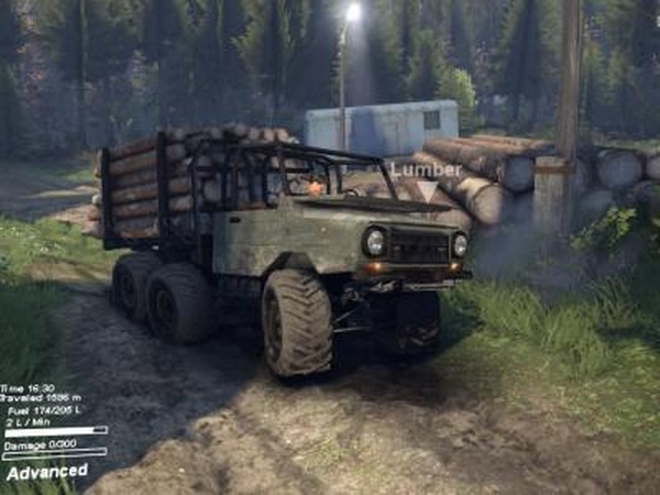 ЛуАЗ 13021 6x6версия 0.2 для SpinTires (v2014)