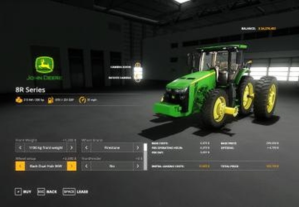 John Deere 8r For Cotton Idkверсия 1.0 для Farming Simulator 2019 (v1.5.1.0)