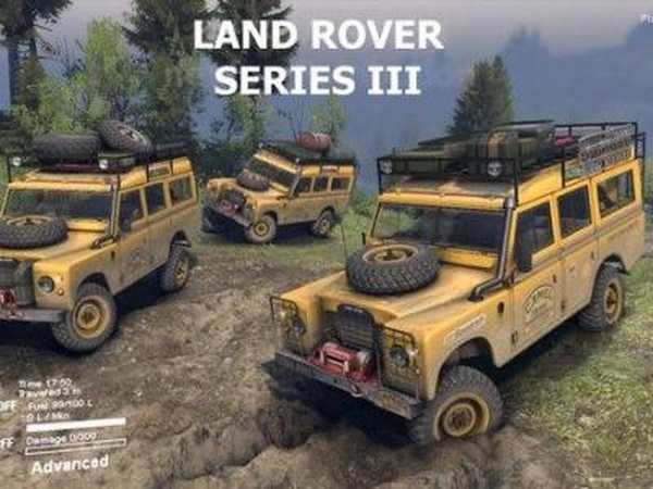 Land Rover Series III + Mini Log Trailerv2.0 для SpinTires (v2014)