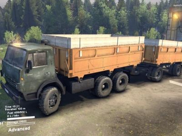 КамАЗ-55102 с прицепомверсия 3.0 для SpinTires (v2014)