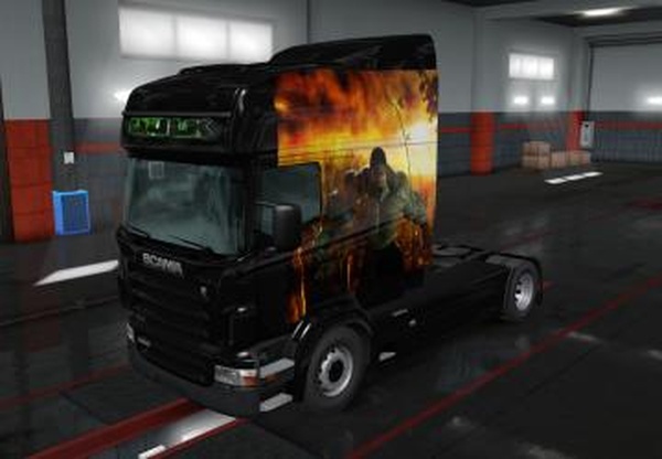 Скин Hulk для Scania R&Sверсия 1.0 для Euro Truck Simulator 2 (v1.35.x)