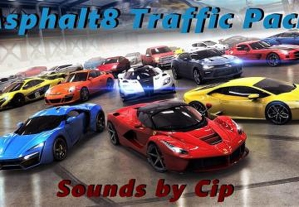 Asphalt 8 Traffic Pack + Soundsверсия 1.1 для Euro Truck Simulator 2 (v1.35.x, 1.36.x)