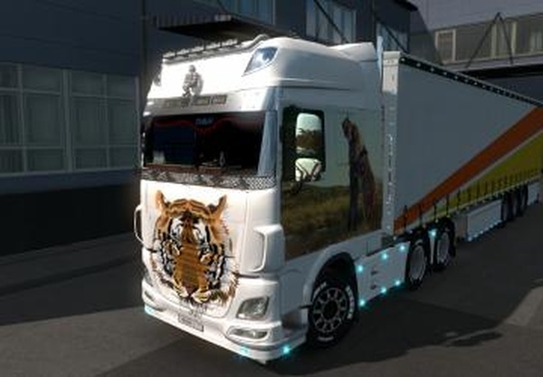 Скин тигр для DAF Euro 6версия 1.0 для Euro Truck Simulator 2 (v1.35.x)