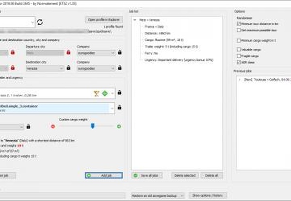 Express Cargo Creator - custom cargos and job loggerv1.0 для Euro Truck Simulator 2 (v1.35.x, 1.36.x)