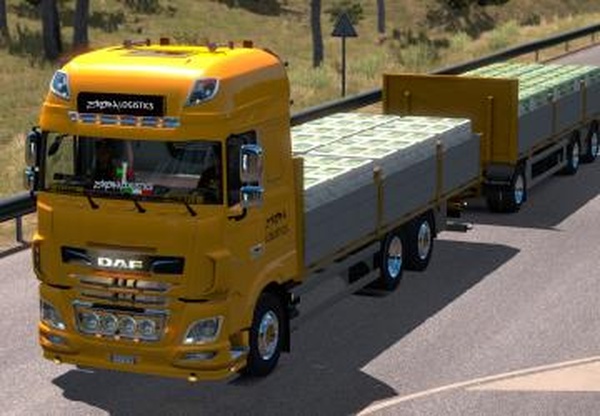 Flatbed Addon For Tandem for Rigid chassis pack for all SCS trucksv1.0 для Euro Truck Simulator 2 (v1.33.x, - 1.36.x)