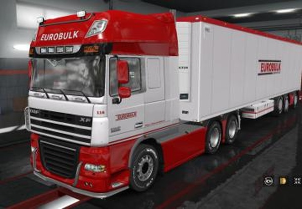 Скинпак «Eurobulk» для прицепов и  DAF XF 105, Volvo FH16v1.0 для Euro Truck Simulator 2 (v1.32.x, - 1.35.x)