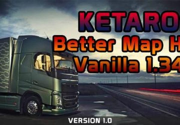 Better Maps HD (Vanilla)версия 1.0 для Euro Truck Simulator 2 (v1.34.x)