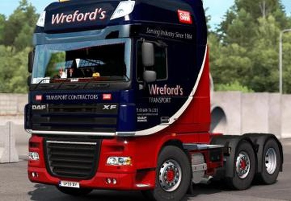 Скин «Wrefords Transport» для DAF XF 105v1.0 для Euro Truck Simulator 2 (v1.32.x, - 1.35.x)