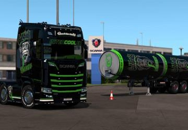 Скинпак «Gas monkey energy» для своего прицепа и Scania S 2016v1.0 для Euro Truck Simulator 2 (v1.32.x, - 1.35.x)