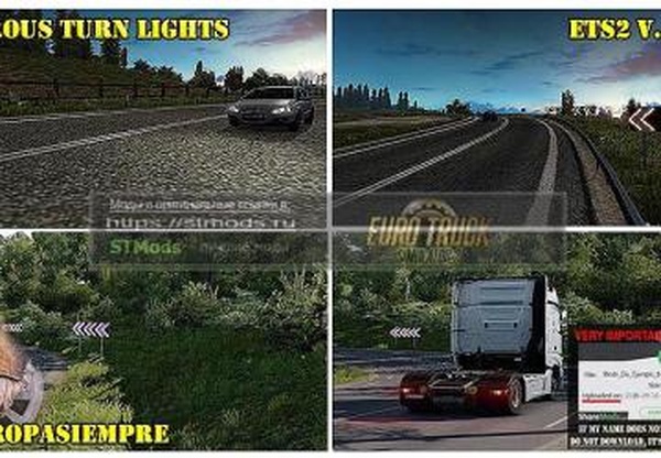 Dangerous Turn Lightsверсия 1.35 для Euro Truck Simulator 2 (v1.35.x)