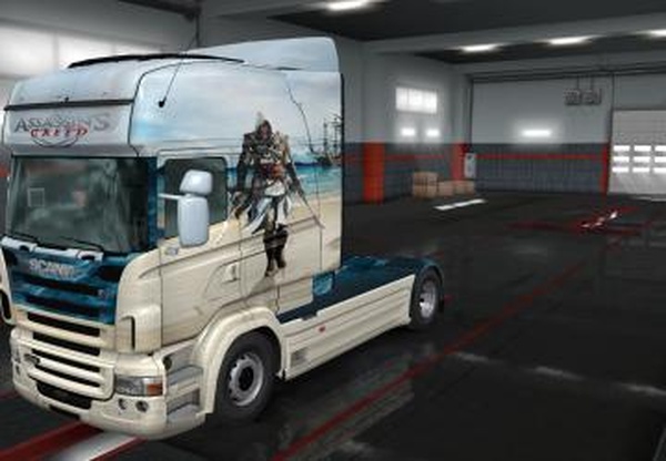 Скин Assassins creed для Scania R&S от RJLv1.0 для Euro Truck Simulator 2 (v1.32.x, - 1.34.x)