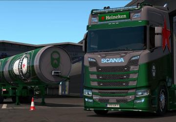 Скинпак «Heineken» для своего прицепа и Scania S&R 2016v1.0 для Euro Truck Simulator 2 (v1.32.x, - 1.35.x)